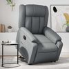 vidaXL Sill&oacute;n reclinable elevable el&eacute;ctrico de cuero sint&eacute;tico gris