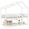 vidaXL Cama alta con techo madera maciza de pino blanco 80x200 cm