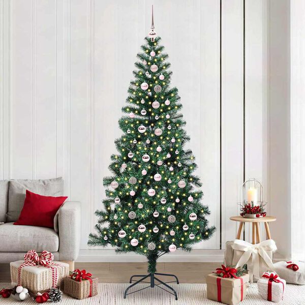 vidaXL &Aacute;rbol de Navidad Artificial Preiluminado Verde 240 cm