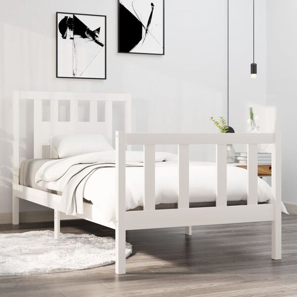 vidaXL Estructura cama individual sin colchón madera blanco 90x190 cm