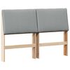 vidaXL Cabecero tapizado Gris Claro 150 cm Madera de pino macizo