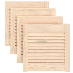 vidaXL Puerta de armario de lamas 4 uds madera de pino 39,5x39,4 cm