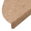vidaXL Alfombrilla autoadhesiva de escalera 10 uds beige 56x17x3 cm