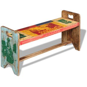 vidaXL Banco de madera maciza reciclada 100x30x50 cm