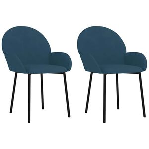 vidaXL Sillas de comedor 2 unidades terciopelo azul