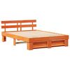 vidaXL Estructura de cama con cabecera Marr&oacute;n cera 160 x 200 cm