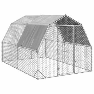 vidaXL Gallinero con techo 2,5x4x2,25 m acero galvanizado