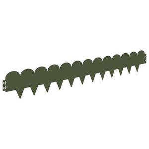 vidaXL Borde de C&eacute;sped 10 uds. 103 x 15 cm Acero Verde oliva