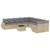 vidaXL Set de sof&aacute;s de jard&iacute;n 11pzas con cojines rat&aacute;n sint&eacute;tico beige