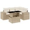 vidaXL Juego de sof&aacute;s jard&iacute;n con cojines 5 pzas rat&aacute;n sint&eacute;tico beige