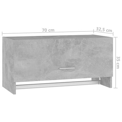 vidaXL Armario de madera contrachapada gris hormigón 70x32,5x35 cm