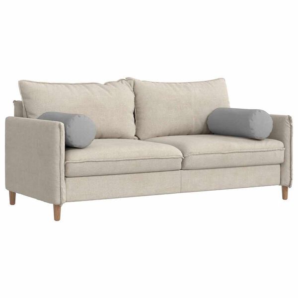 vidaXL Cojines Bolster 2 pcs Gris Nube Ø 25 x 70 cm tela