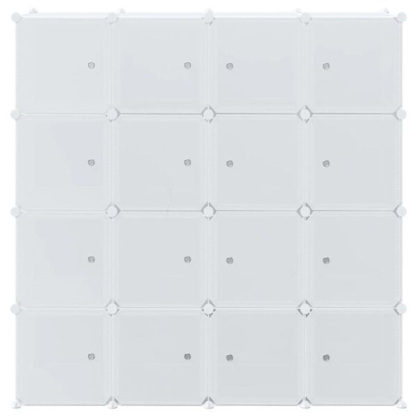 vidaXL Organizador de cubos almacenamiento 16 cubos varillas colgar PP