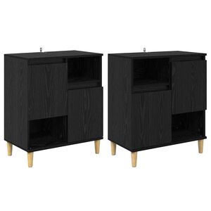 vidaXL Tableros Lateral 2 uds. Roble Negro 60 x 35 x 70 cm