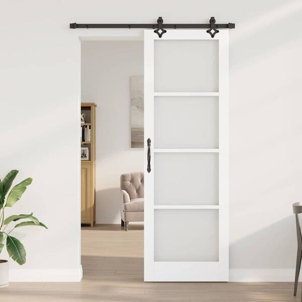 vidaXL Puerta Corredera 78 x 232 cm Madera de pino maciza y vidrio