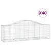 vidaXL Cestas de gaviones 40 uds forma de arco hierro 200x50x60/80 cm