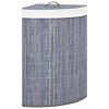 vidaXL Cesto para la ropa sucia de esquina bamb&uacute; gris 60 L