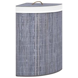 vidaXL Cesto para la ropa sucia de esquina bamb&uacute; gris 60 L