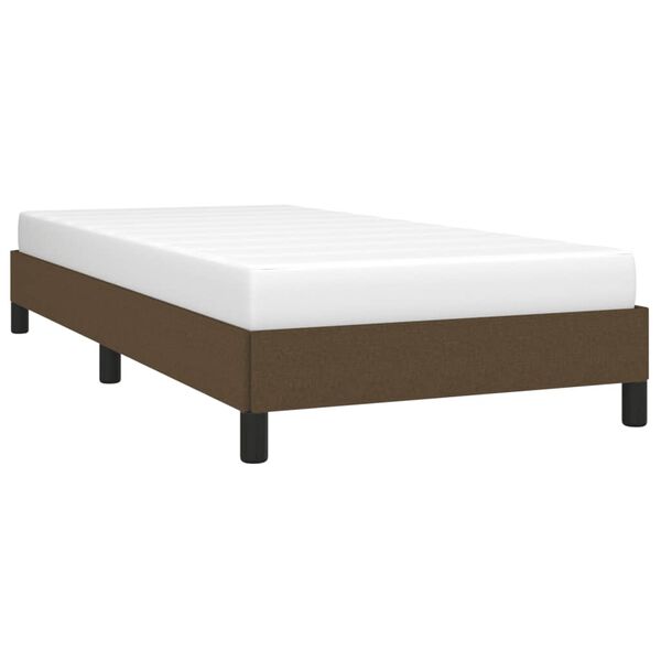 vidaXL Estructura de cama sin colch&oacute;n tela marr&oacute;n oscuro 100x200 cm