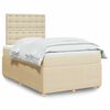vidaXL Cama box spring con colch&oacute;n tela color crema 120x200 cm