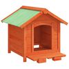 vidaXL Caseta para perros madera maciza de pino marrón 65x65x61,5 cm