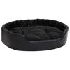 vidaXL Cama para perros felpa y cuero sint&eacute;tico negra 90x79x20 cm