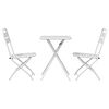 vidaXL Conjunto bistro 3 pcs Blanco Acero