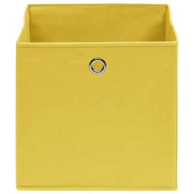 vidaXL Cajas de almacenaje 4 uds tela no tejida amarillo 28x28x28 cm