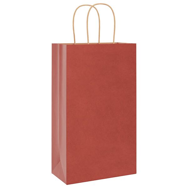 vidaXL Bolsas de papel con asas 250 uds rojo 21x11x36 cm