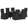 vidaXL Conjunto de Comedor de Jard&iacute;n 7 pcs Negro rat&aacute;n sint&eacute;tico
