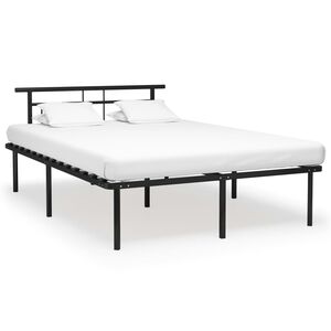vidaXL Estructura de cama sin colch&oacute;n metal negro 140x200 cm