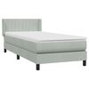 vidaXL Cama box spring con colch&oacute;n terciopelo gris claro 80x210 cm