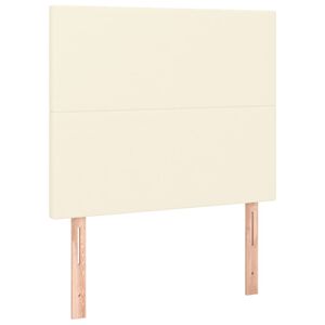 vidaXL Cabecero de cama color crema 80x5x118/128 cm Piel sint&eacute;tica