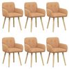vidaXL Sillas de comedor 6 uds. Boucl&eacute; Beige 59 x 57 x 85 cm