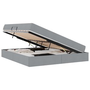 vidaXL Cama con almacenamiento y colch&oacute;n Gris Claro 160 x 200 cm