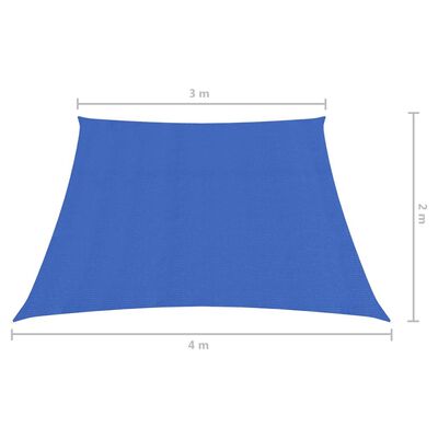 vidaXL Toldo de vela HDPE azul 160 g/m² 3/4x2 m