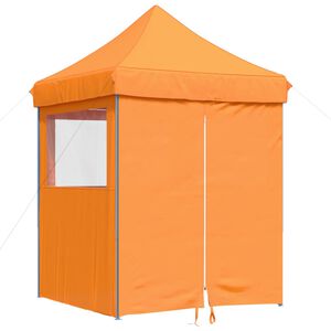 vidaXL Tienda de fiesta plegable Pop-Up 4 paredes laterales naranja