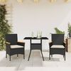vidaXL Set de comedor jardín 3 pzas con cojines ratán PE acacia gris