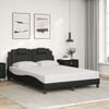 vidaXL Estructura de cama Viana con LED sin colch&oacute;n gris 140x190 cm