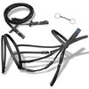 vidaXL Brida Flash de Cuero Negro con Riendas y Bocado (Caballo Percher&oacute;n)