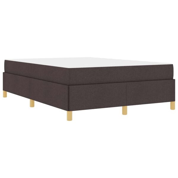 vidaXL Estructura de cama con colch&oacute;n Marr&oacute;n Oscuro 140 x 200 cm tela