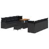 vidaXL Conjunto de sof&aacute;s de jard&iacute;n 11 uds. Negro rat&aacute;n sint&eacute;tico