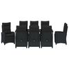 vidaXL Conjunto de Comedor de Jard&iacute;n 9 pcs Negro rat&aacute;n sint&eacute;tico