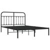 vidaXL Estructura cama sin colch&oacute;n con cabecero metal negro 140x190 cm