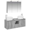 vidaXL Juego de Muebles de Ba&ntilde;o 4 uds. Sonoma gris