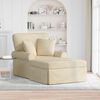 vidaXL Chaise Lounge con Falda con coj&iacute;n Crema 91 x 157 x 91 cm tela