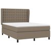 vidaXL Cama box spring con colch&oacute;n tela gris taupe 140x200 cm