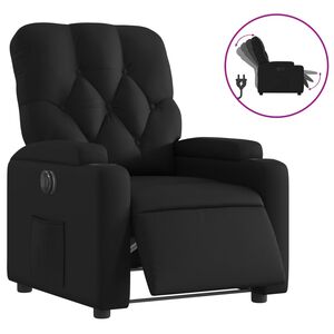 vidaXL Sill&oacute;n reclinable el&eacute;ctrico de cuero sint&eacute;tico negro