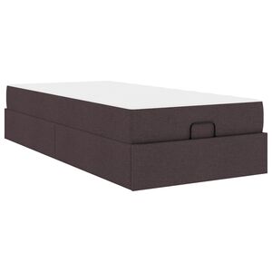 vidaXL Estructura de cama con colch&oacute;n con colch&oacute;n 2 pcs Canela tela