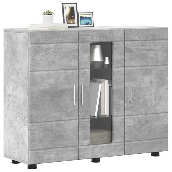 vidaXL Armario de Madera Gris Concreto 88,5 x 30,5 x 73 cm